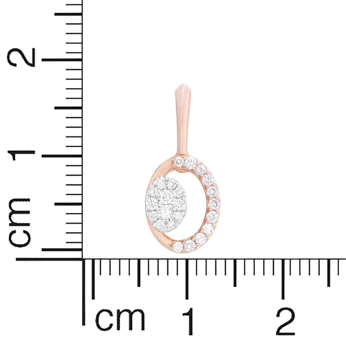 Glorious Oval Shine Diamond Rose Gold Pendant