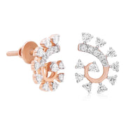 18K Gleaming Blossom Diamond Stud Earrings