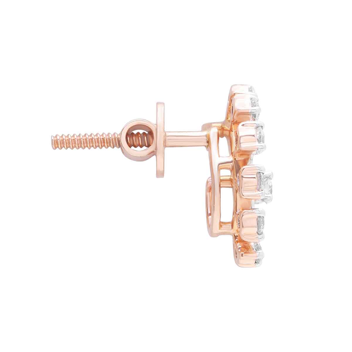 18K Gleaming Blossom Diamond Stud Earrings