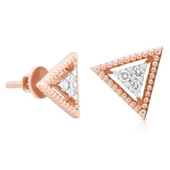 18K Captivating Trigonal Rose Gold Studs