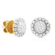 Gleaming Blossom 18k Diamond Studs