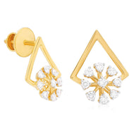 Radiant Flora Bud 18K Diamond Stud Earrings