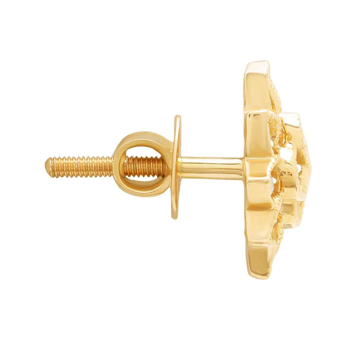 Elegant Petal Motif 18K Diamond Floral Studs