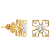 Captivating Clover 18K Gold Studs for Daily Wear