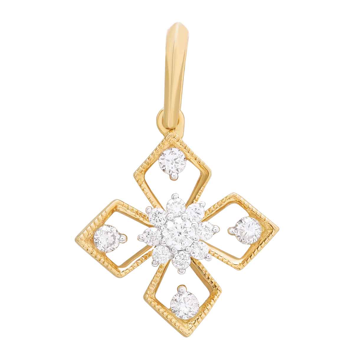 Sophisticated Floral Charm Diamond Pendant
