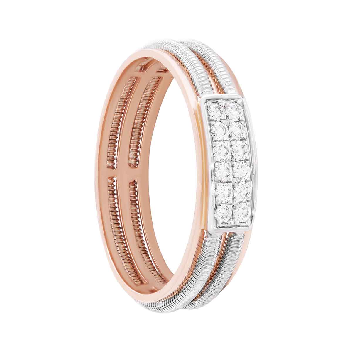 Spiral Brilliance Diamond Ring for Men 18K