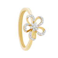 Floral Petal Charm Diamond Ring for Women