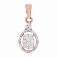 Mesmerizing Oval Dazzle Diamond Rose Gold Pendant