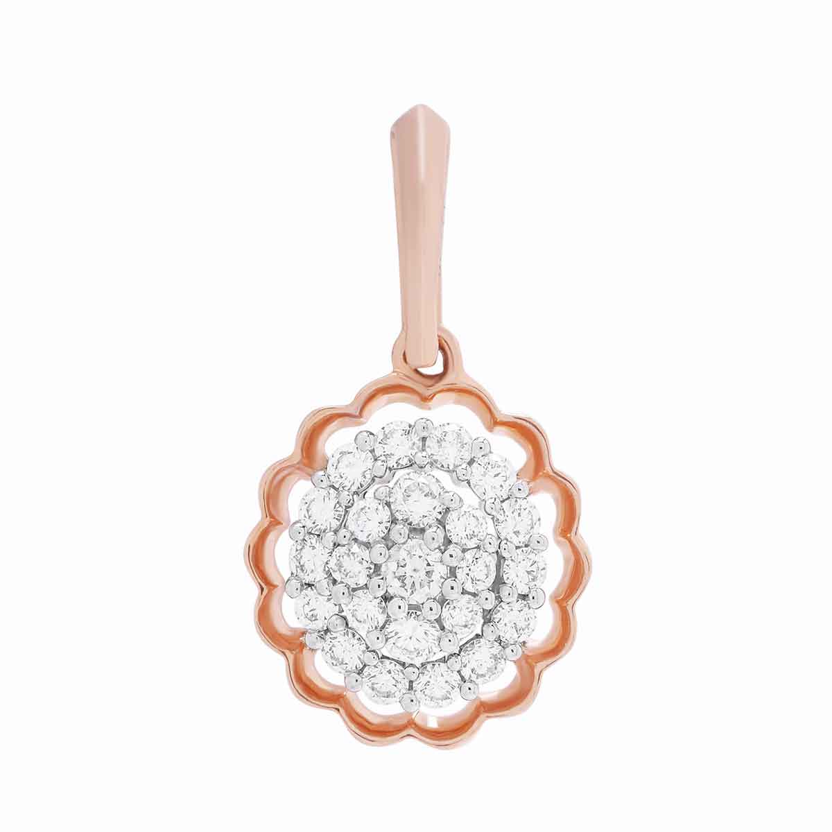 Shimmering Blossom Diamond Rose Gold Pendant