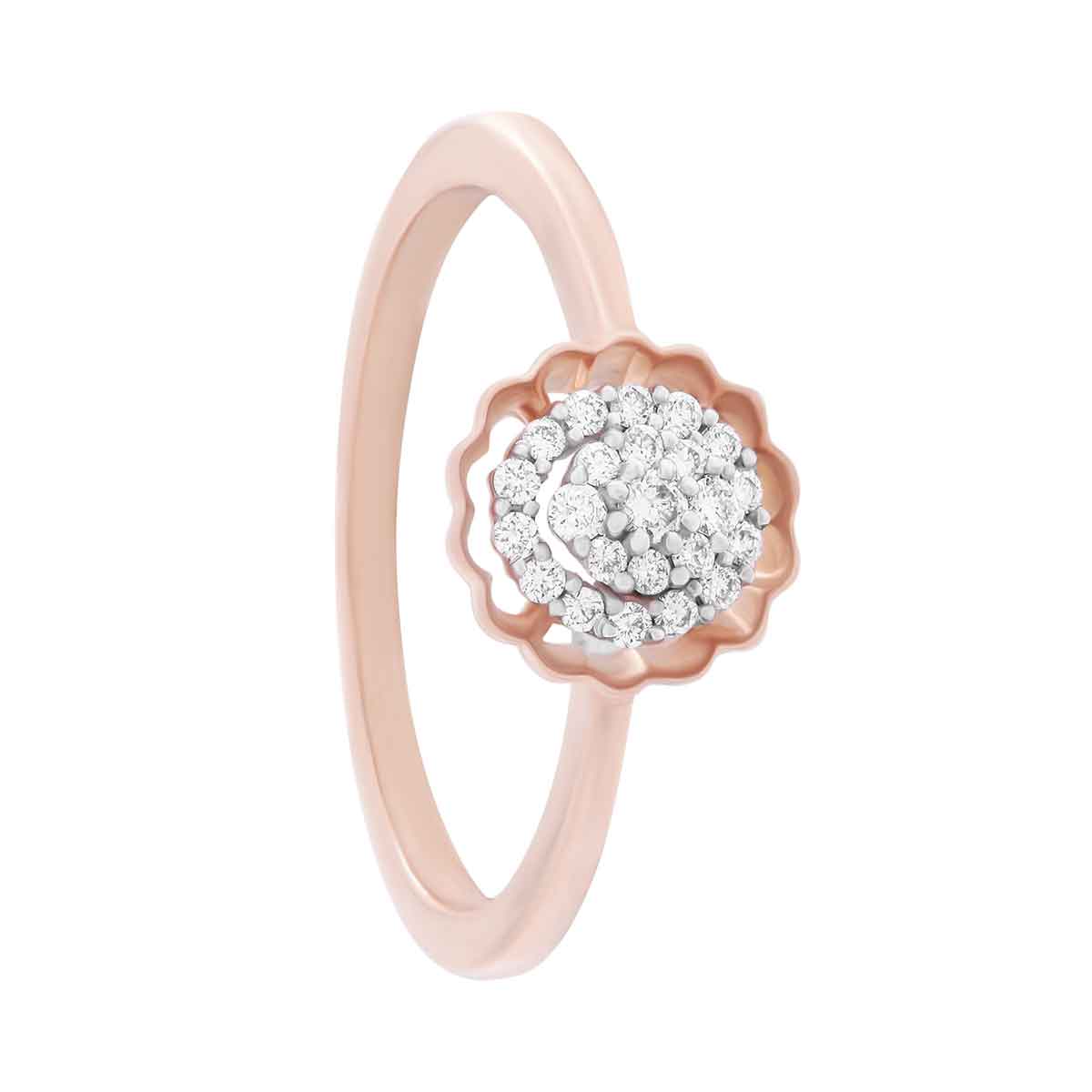Radiant Floral Charm Diamond Ring for Women