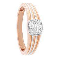 Stunning Striped Diamond Ring for Men 18K