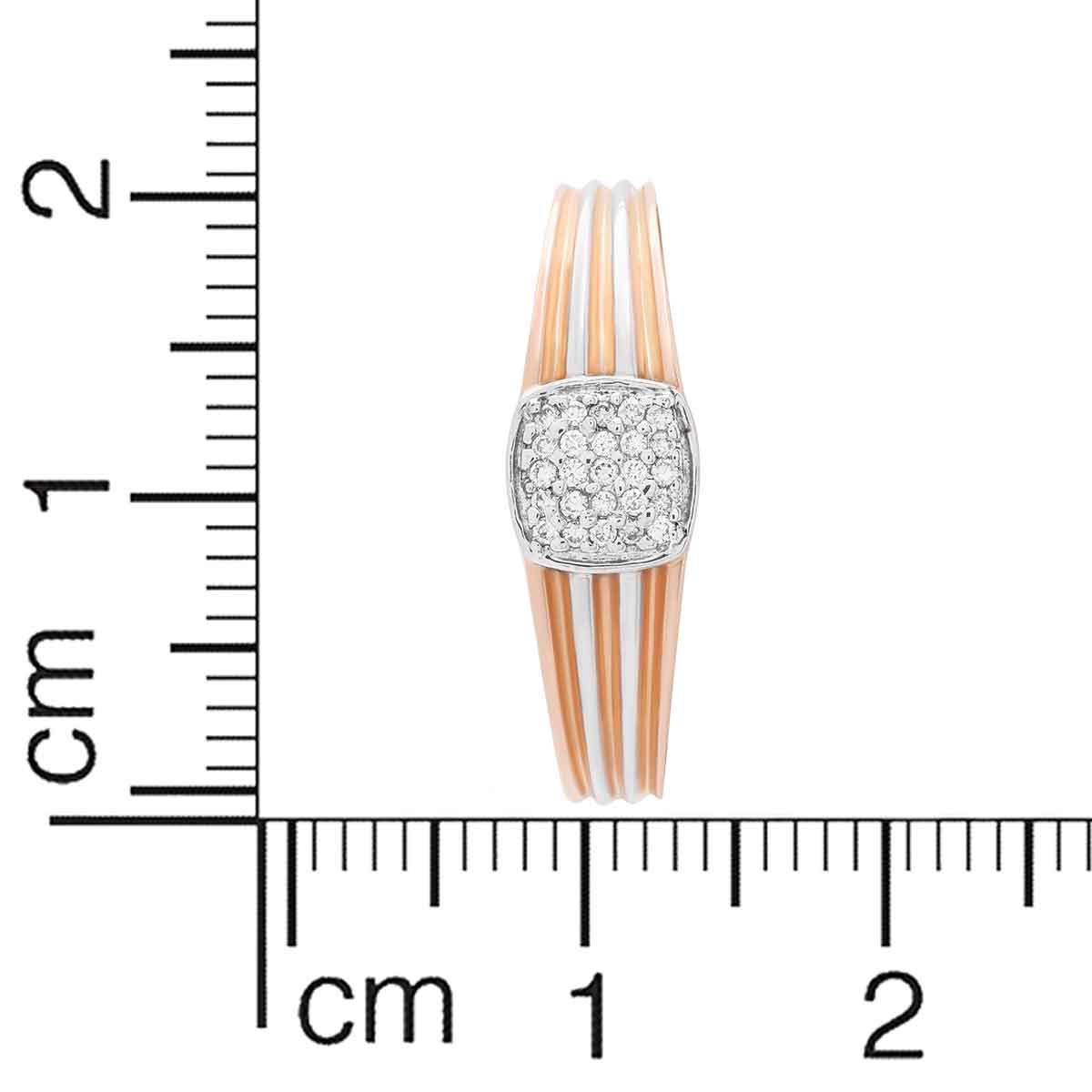 Stunning Striped Diamond Ring for Men 18K