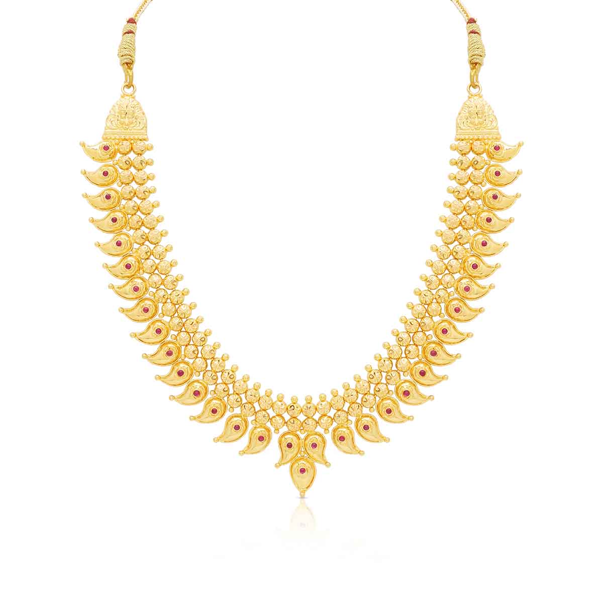 Classic Paisley Elegance Gold Short Necklace