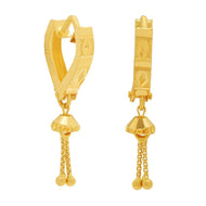 Gracefully Charming Heart Style 22K Gold Hoops