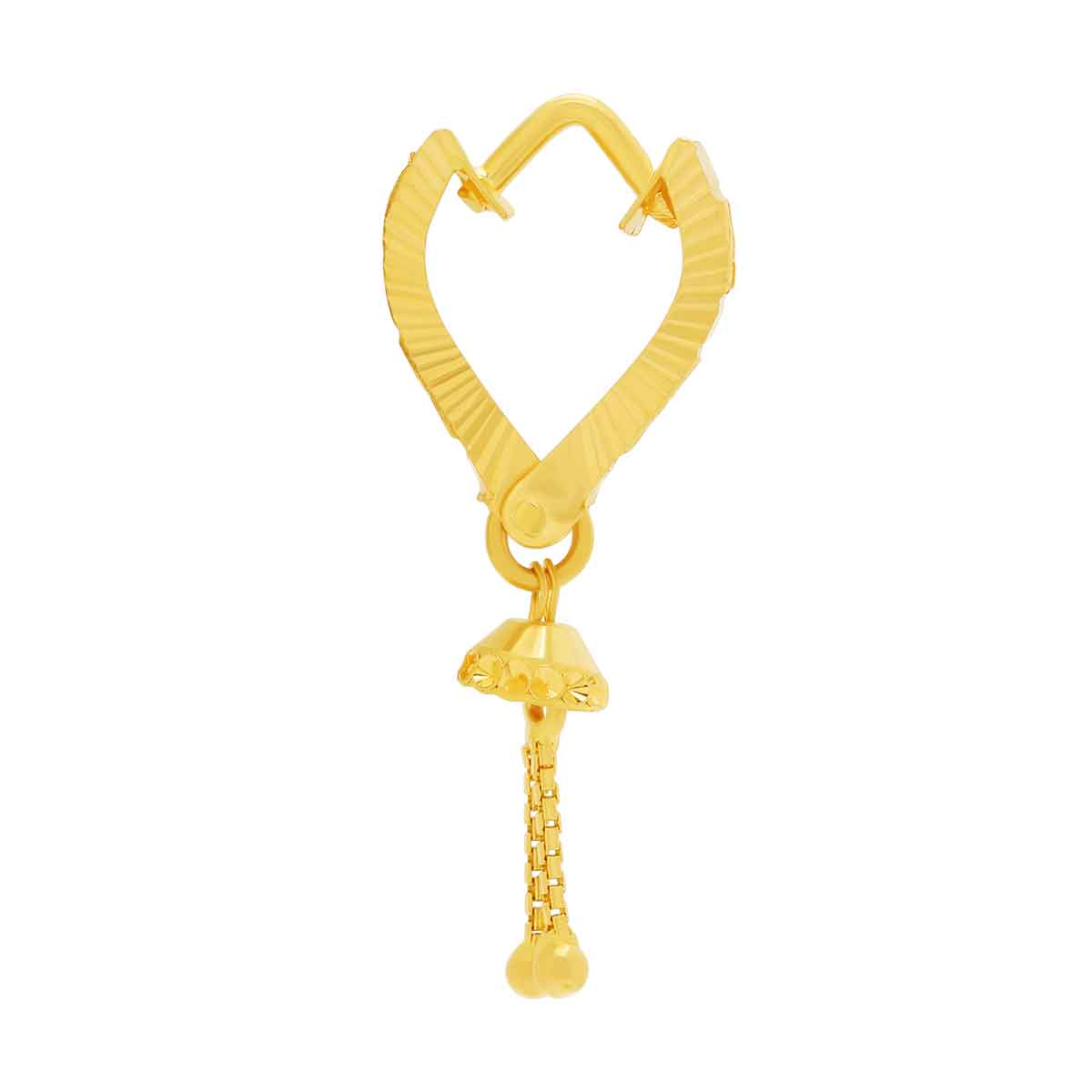 Gracefully Charming Heart Style 22K Gold Hoops
