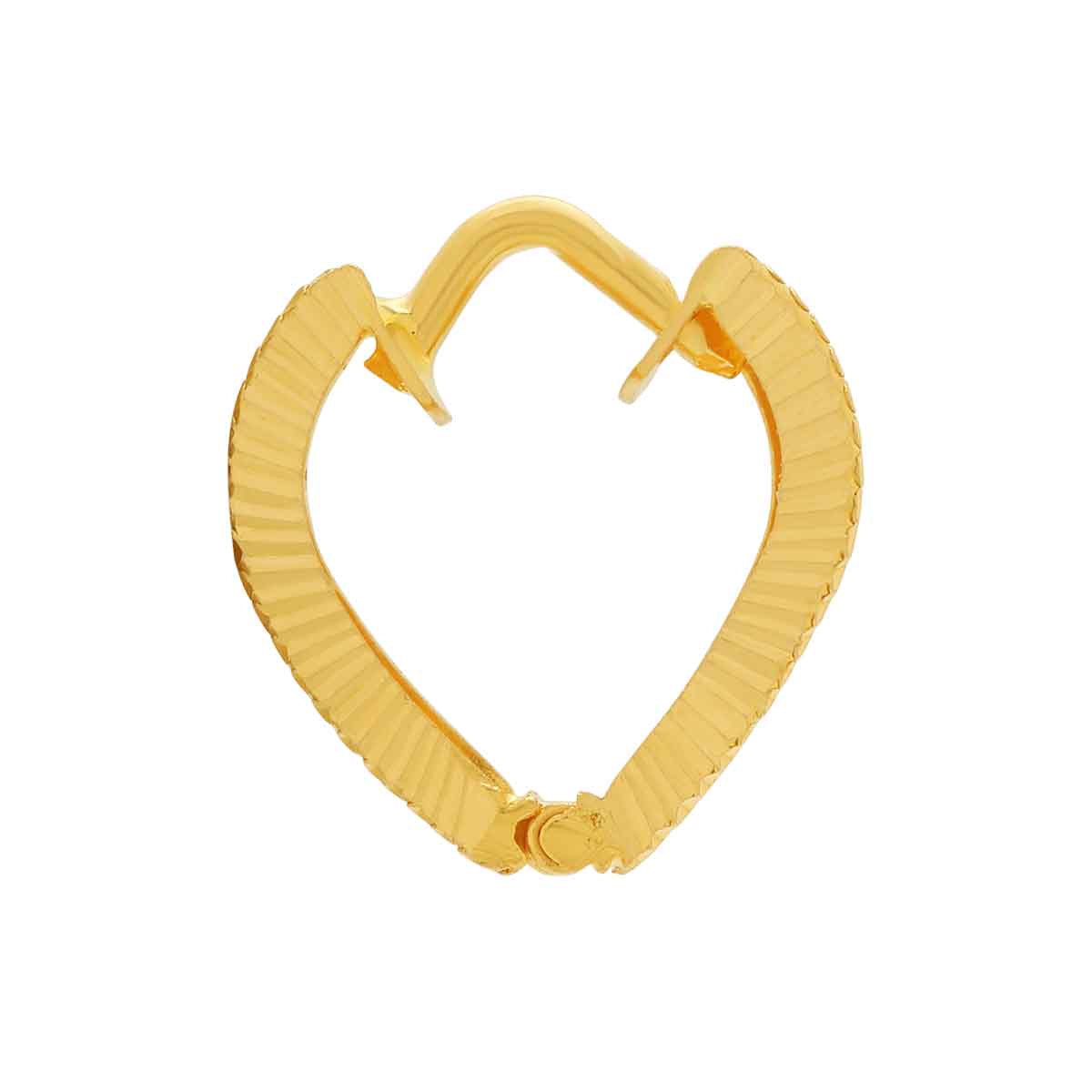 Elegant 22K Gold Heart Hoops