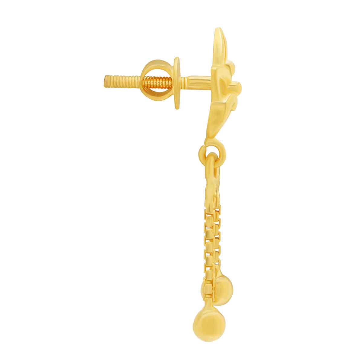 Subtle Minimalistic 22K Gold Leafy Danglers