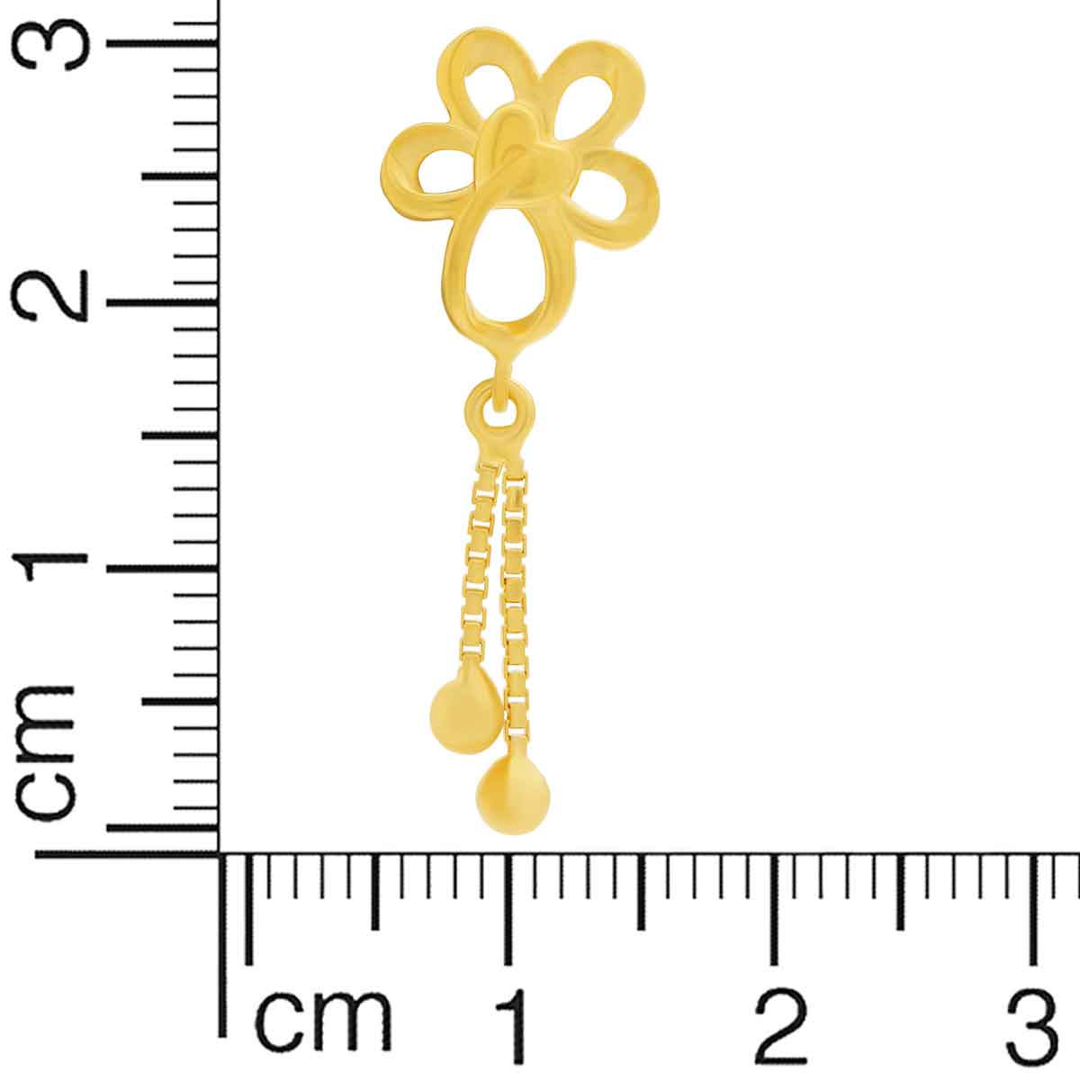 Chic Floral Dangler Earrings for a Modern Look in 22K