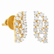 18K Diamond Harmony Leaflet Stud Earrings
