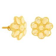 Golden Grace Floral Studs in 22K Gold