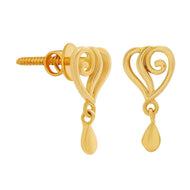 Adorable Charming Heart Shape 18K Gold Studs