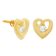 Mesmerizing Heart Studs with Diamonds 18K