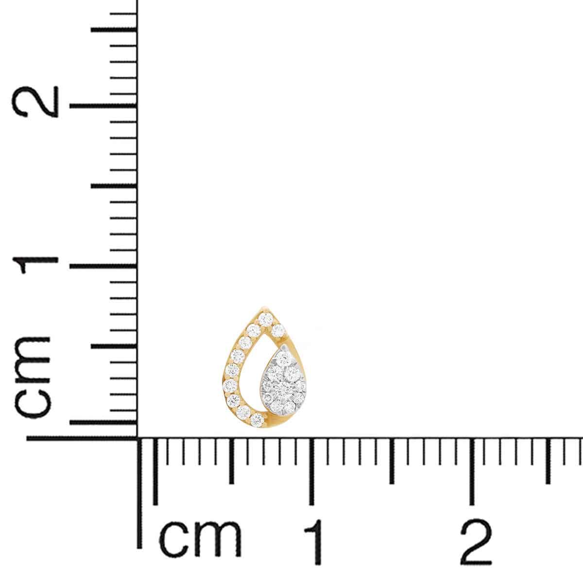 Dainty Elegant Paisley Design 18K Diamond Studs