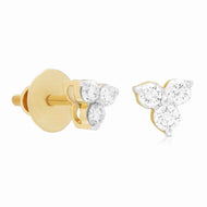 Minimalist Clover Design 18K Gold Studs