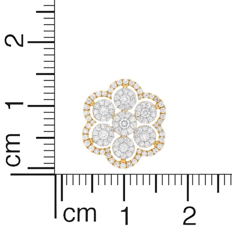 18K Intricately Crafted Daisy Motif Diamond Studs