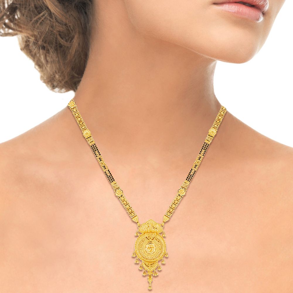 Golden Floral Elegance 22K Long Mangalsutra