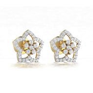 Minimalist Modern Starburst Gold Studs 18K