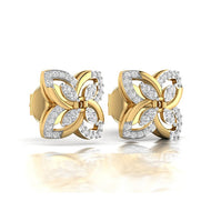 Elegantly Crafted 18K Clover Stud Earrings