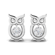 Adorable Dainty Owls 18K Diamond Studs