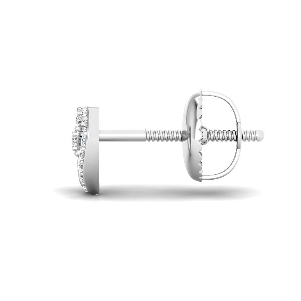 18K Sterling Heart Stud Earring for Dazzling Glow