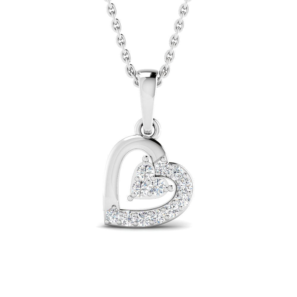 Vibrant Heart Diamond White Gold Pendant