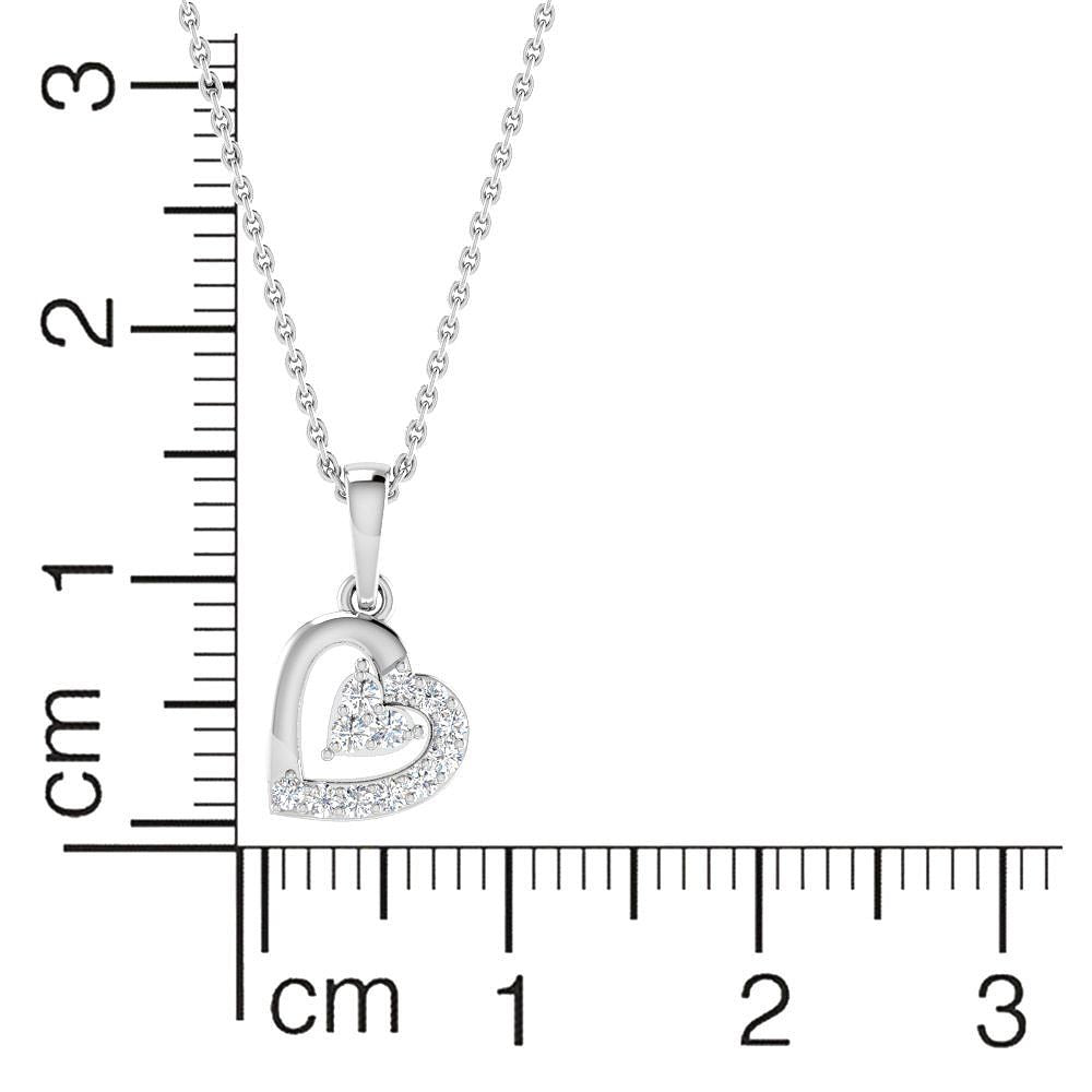 Vibrant Heart Diamond White Gold Pendant