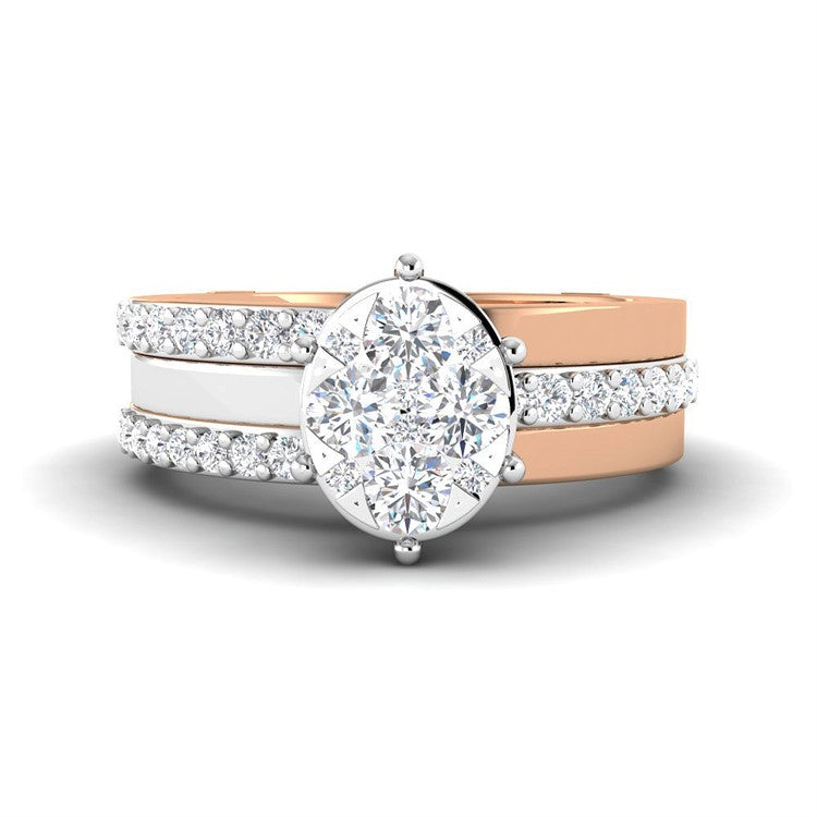 Oval Bold Shimmer Diamond Engagement Ring for Women