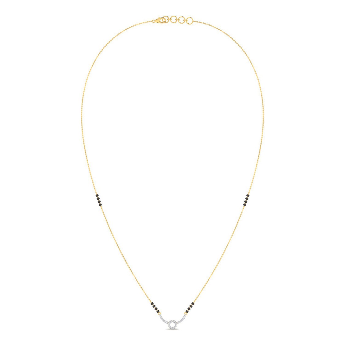 Stunning Orb Diamond Short Mangalsutra 18K