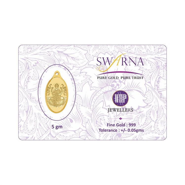 WHP 24KT (999) 5 gram Goddess Lakshmi Yellow gold Pendant