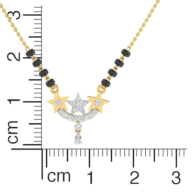 Mesmerizing Stars Diamond Short Mangalsutra 18K