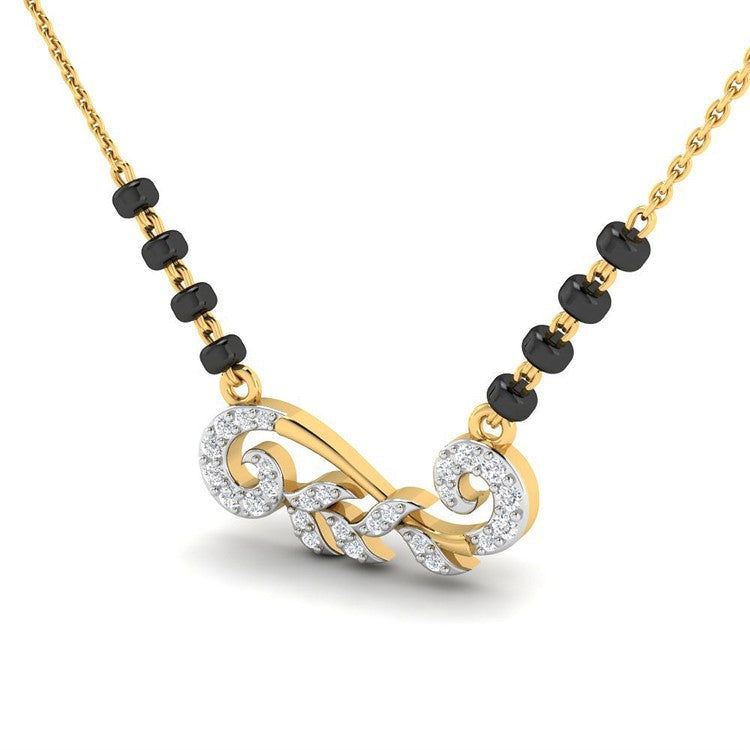 Dazzling Swirl Diamond Short Mangalsutra 18K