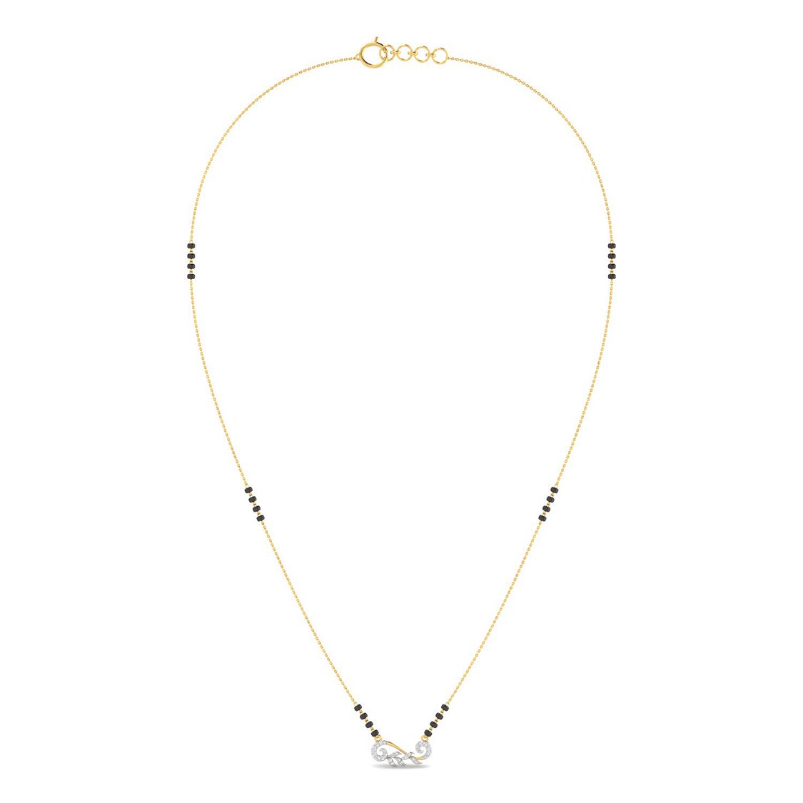 Dazzling Swirl Diamond Short Mangalsutra 18K