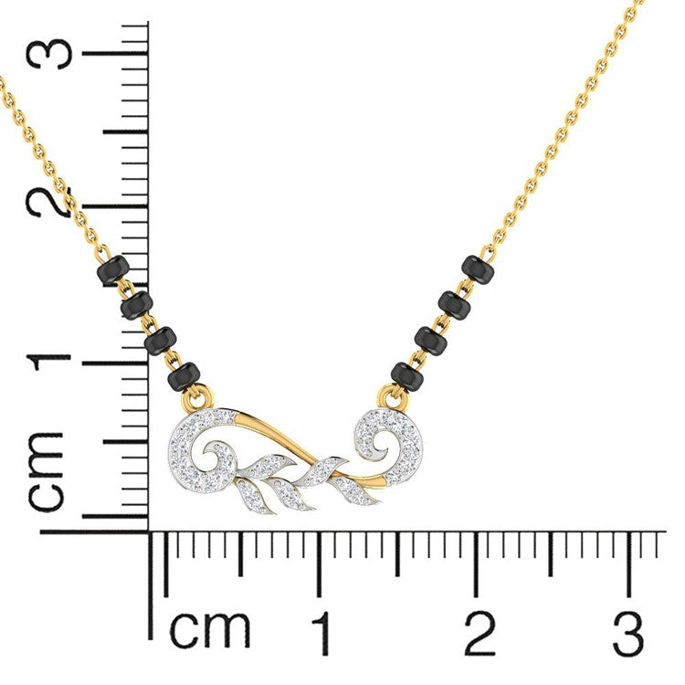 Dazzling Swirl Diamond Short Mangalsutra 18K