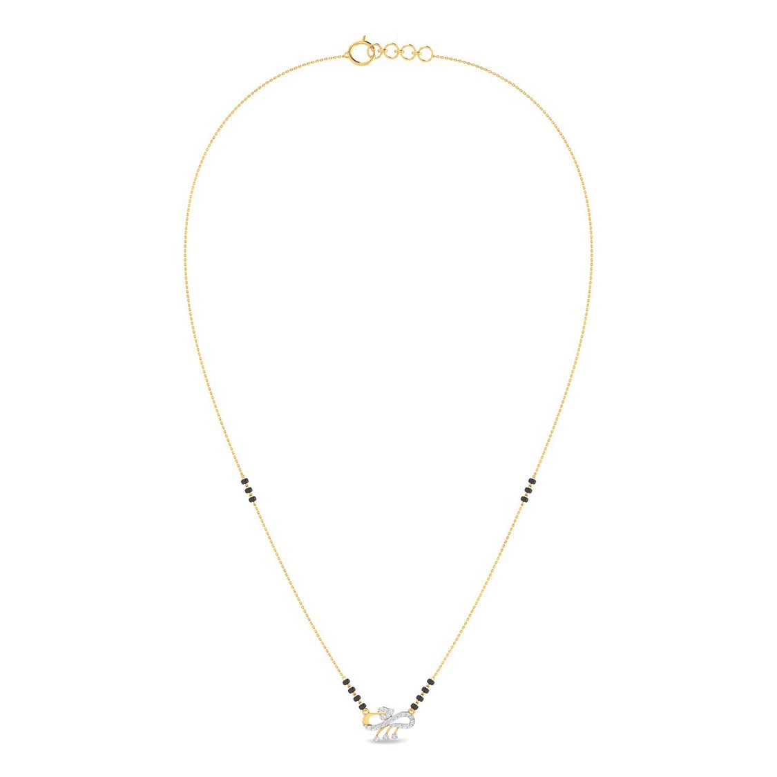 Swirling Elegance Diamond Short Mangalsutra 18K