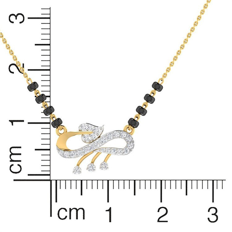 Swirling Elegance Diamond Short Mangalsutra 18K
