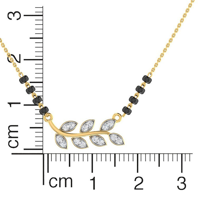 Petal Charm Diamond Short Mangalsutra 18K