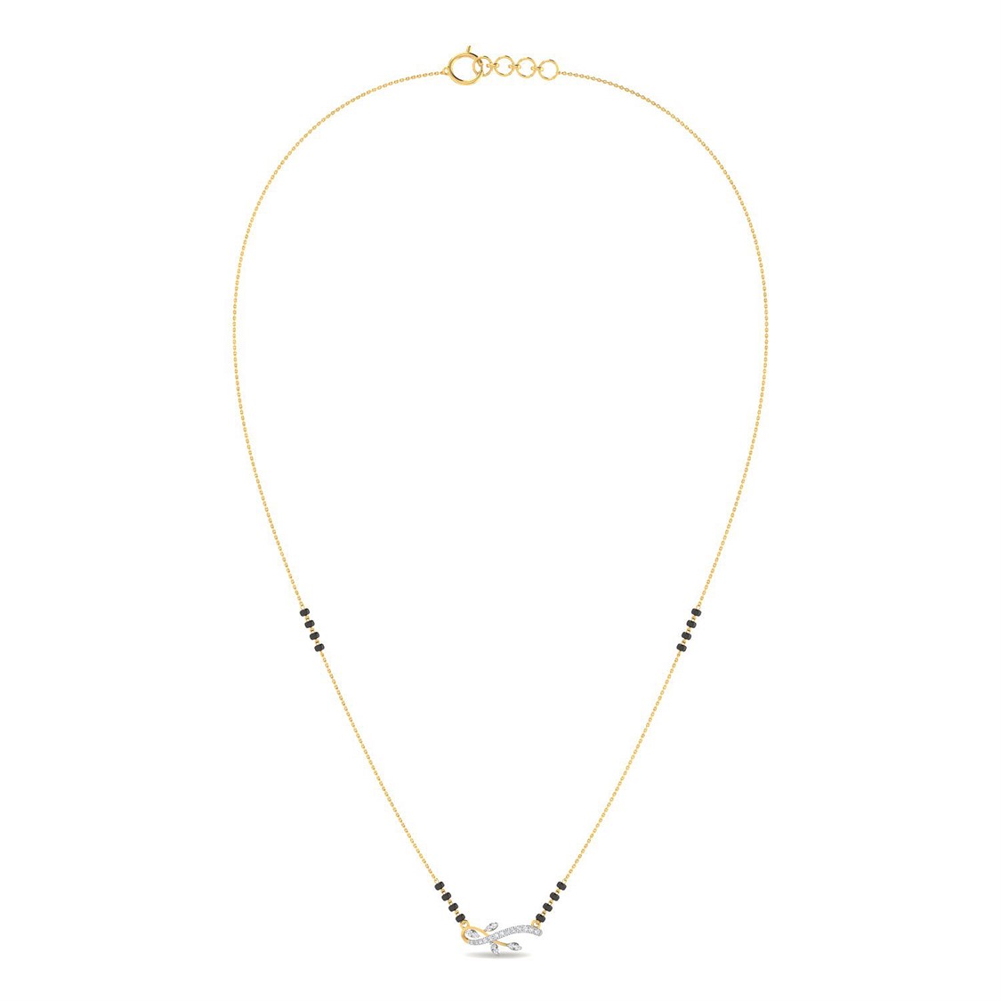 Modern Swirl Diamond Short Mangalsutra 18K
