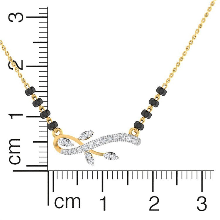 Modern Swirl Diamond Short Mangalsutra 18K