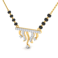 Dazzling Waves Diamond Short Mangalsutra 18K