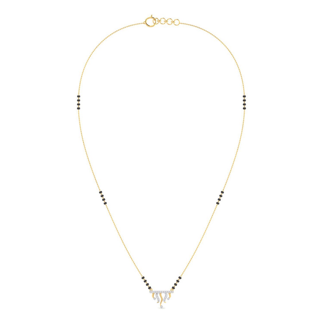 Dazzling Waves Diamond Short Mangalsutra 18K
